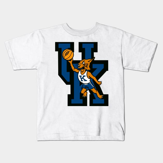 Retro meets New Wildcat Basketball Kids T-Shirt by Colonel JD McShiteBurger